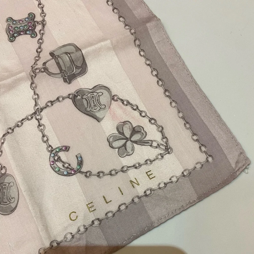Authentic Celine vintage cotton scarf neckerchief - Picture 2 of 5